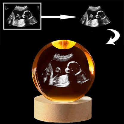 Personalized Pregnancy Orb + FREE LED Stand